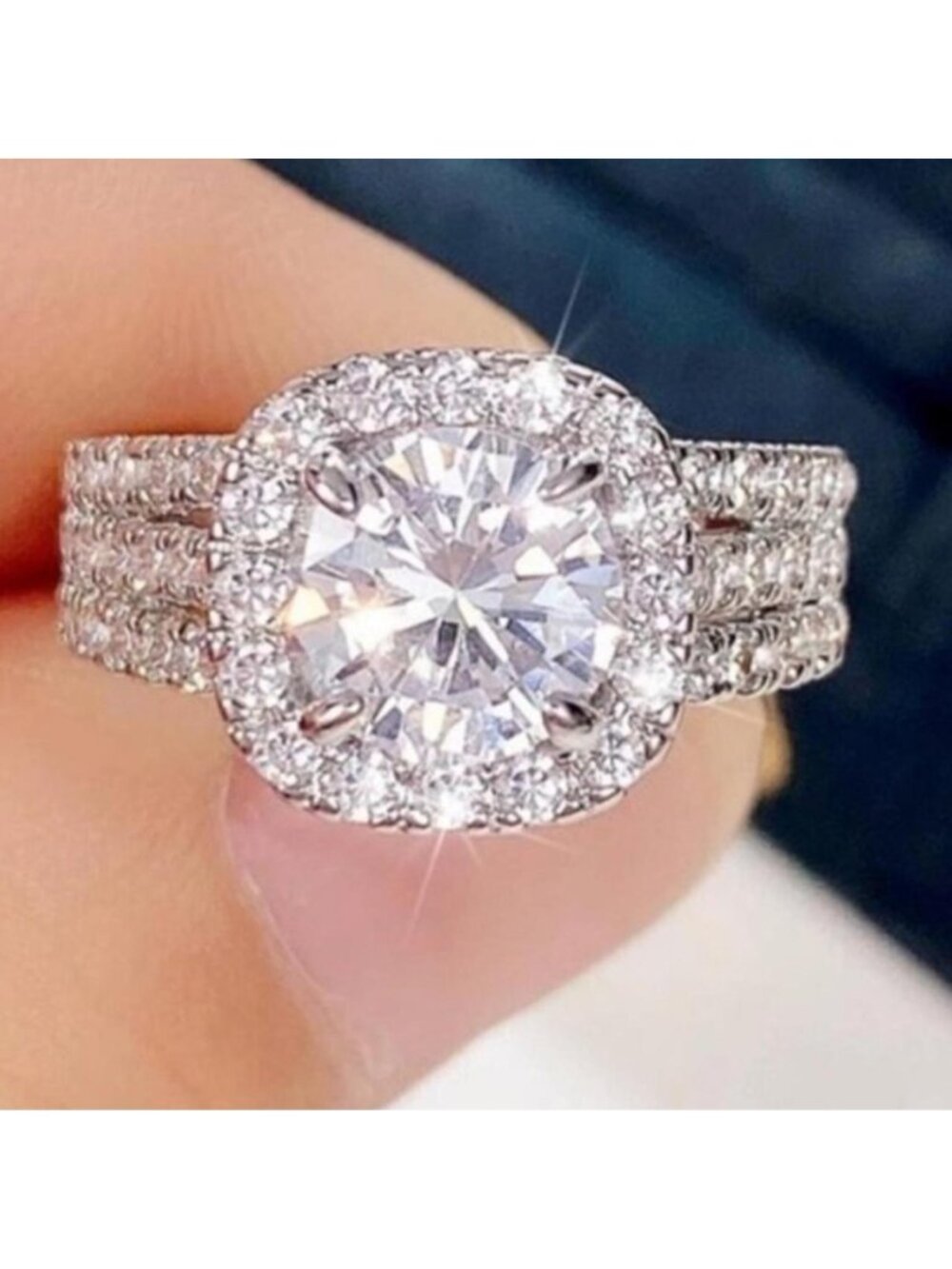 New silver plated cz ring size 7Ready to ship